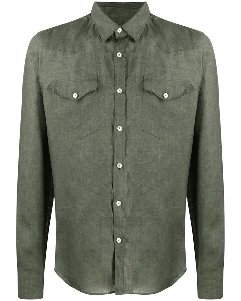 Dell'oglio Klassisches Hemd - Grün Grün
