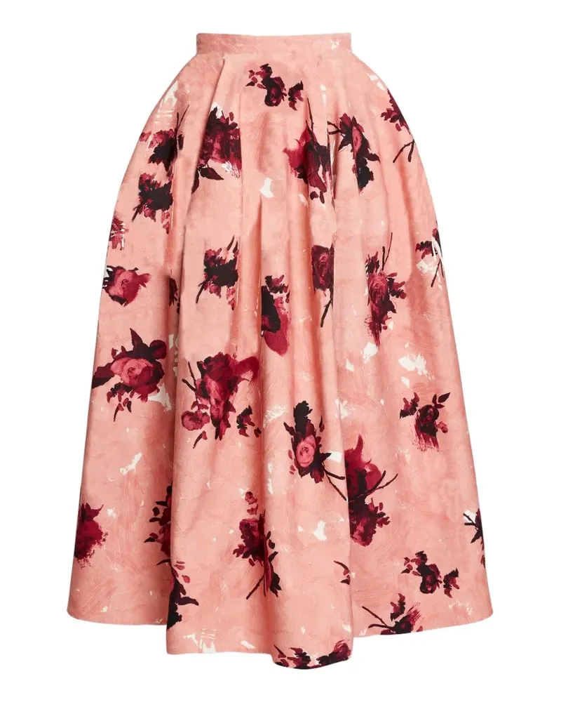 Erdem floral-print pleated midi skirt - Rosa Rosa