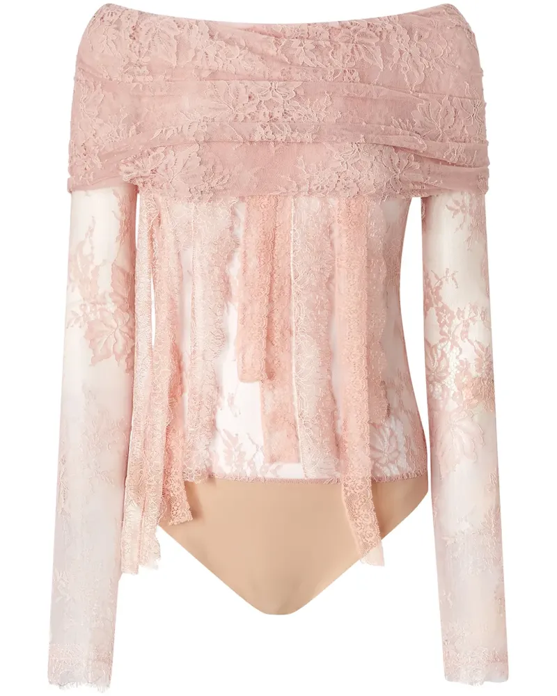 Pinko Body mit Spitzenapplikation - Rosa Rosa