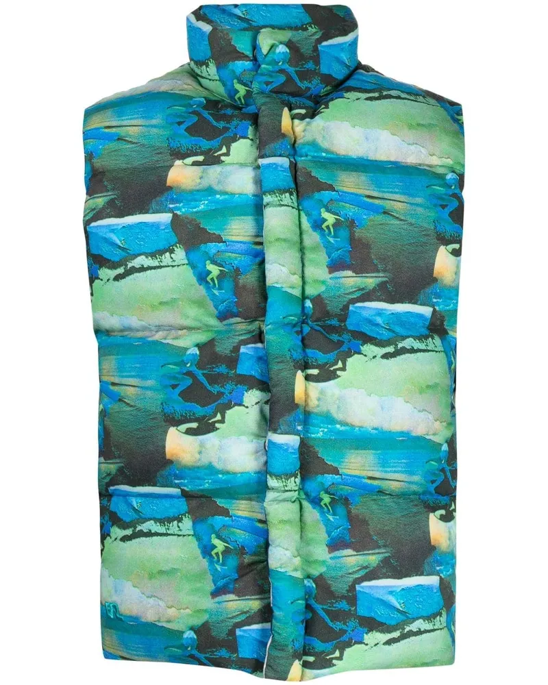 ERL Gesteppte Weste mit Print - Blau Blau
