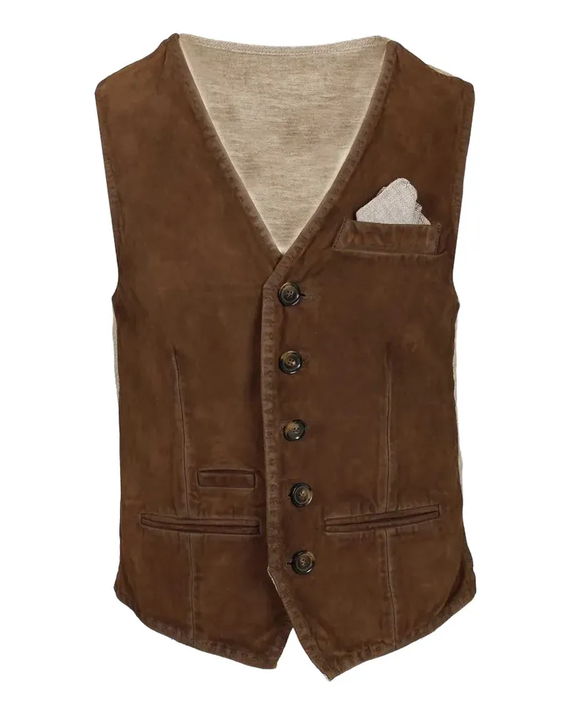 Al Duca D’Aosta 1902 suede-panelled waistcoat - Braun Braun