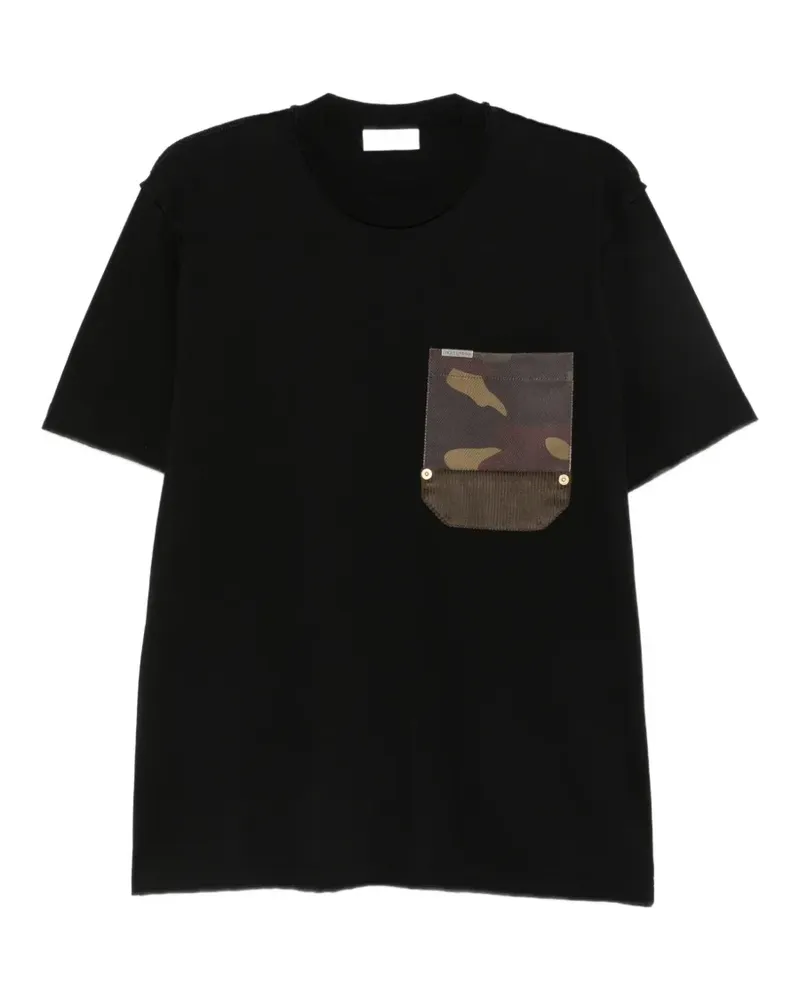 Yes London camouflage-print pocket T-shirt - Schwarz Schwarz