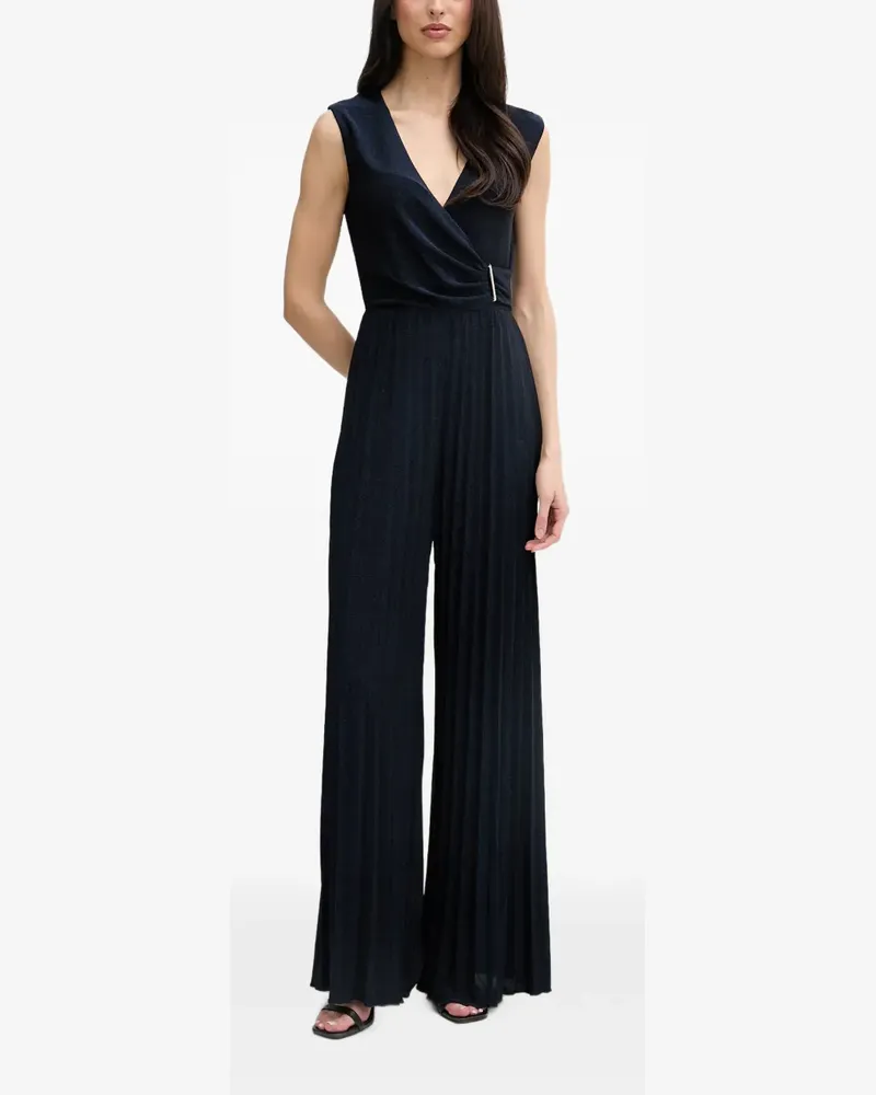 Gaudi pleated wrap-design jumpsuit - Blau Blau