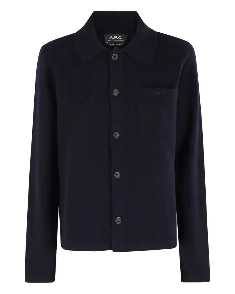 A.P.C. Cardigan mit geknöpfter Tasche - Blau Blau
