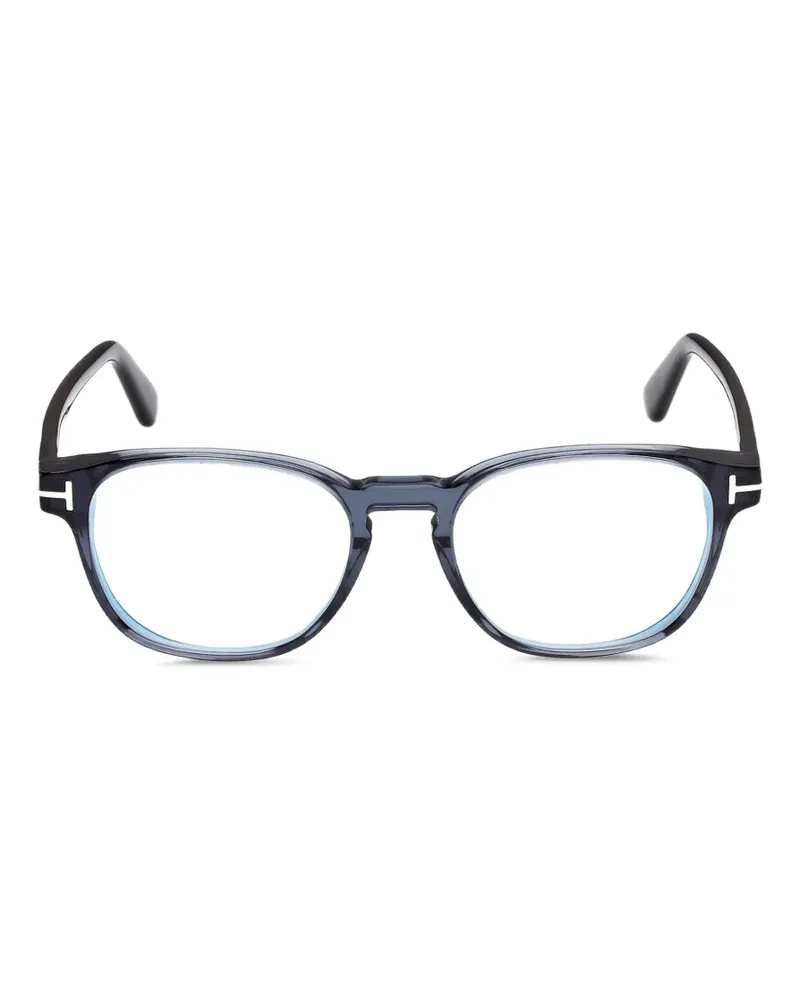Tom Ford T-logo round-frame glasses - Blau Blau