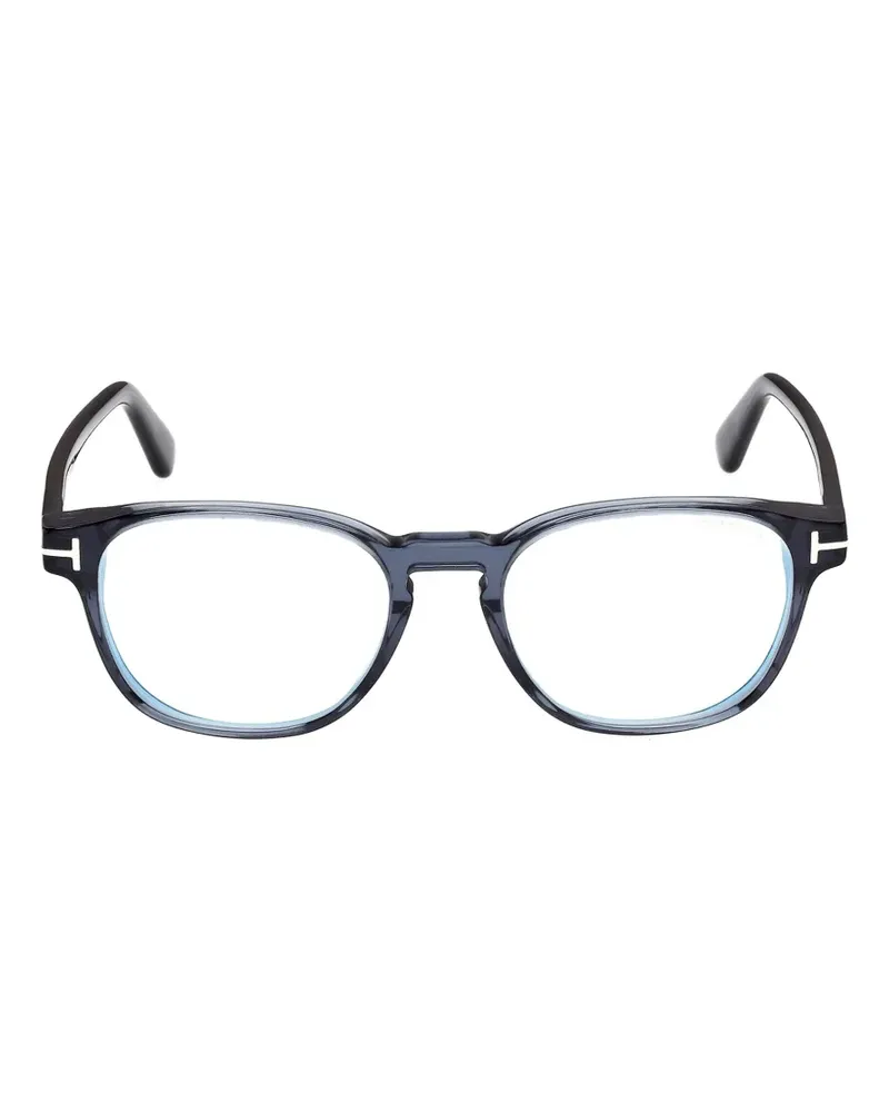 Tom Ford T-logo round-frame glasses - Blau Blau