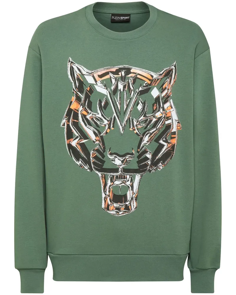 Philipp Plein Sweatshirt mit Tiger-Print - Grün Grün