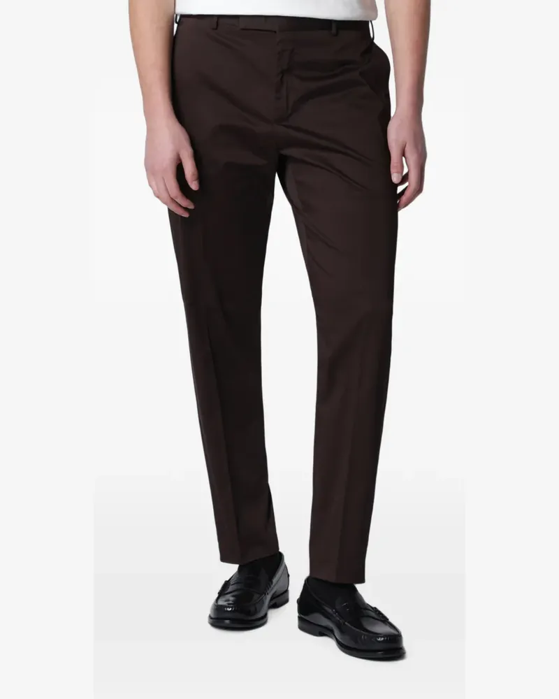 PT TORINO logo-detail tailored trousers - Braun Braun