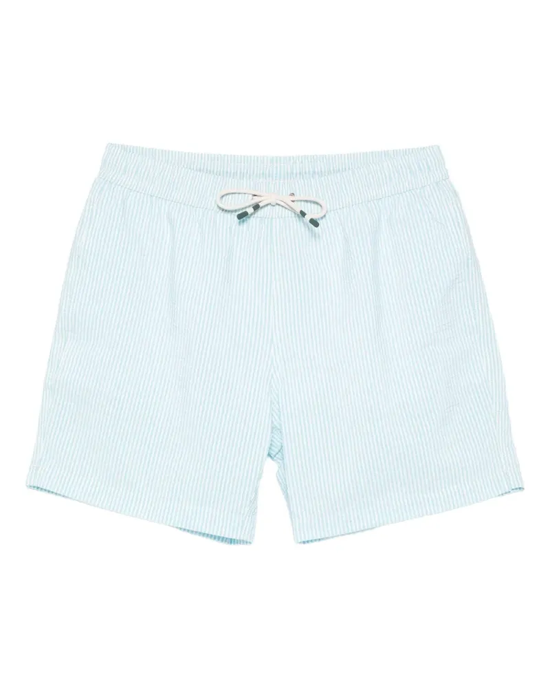 Hartford Gestreifte Badeshorts aus Seersucker - Blau Blau