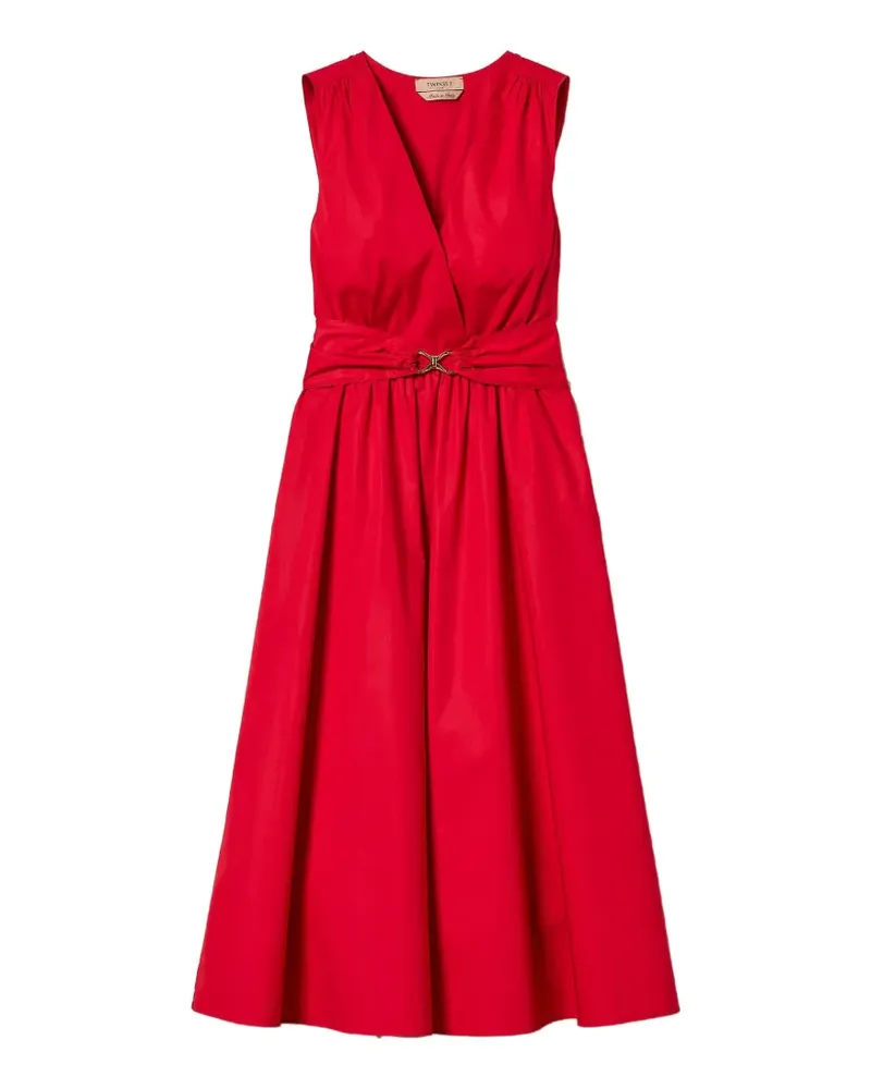 Twin-Set V-neck belted midi dress - Rot Rot