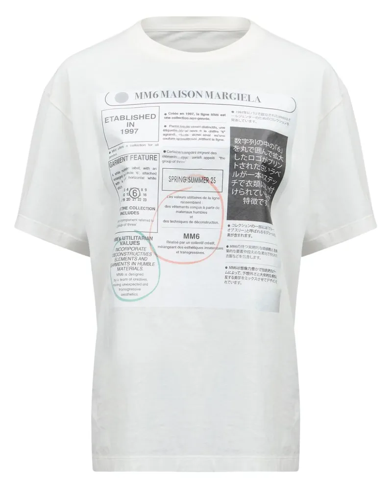 Maison Margiela T-Shirt mit grafischem Print - Weiß Weiß