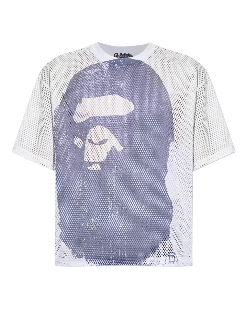 BAPE Ape Head T-Shirt aus Mesh - Weiß Weiß
