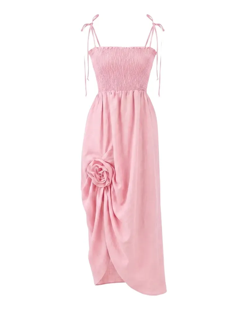 SLEEPER Atlanta Kleid mit Rosendetail - Rosa Rosa