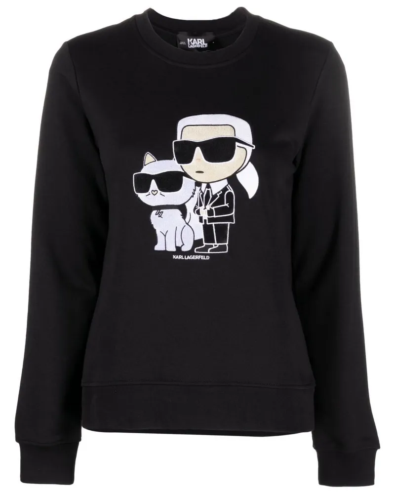 Karl Lagerfeld Ikon Sweatshirt aus Bio-Baumwolle - Schwarz Schwarz