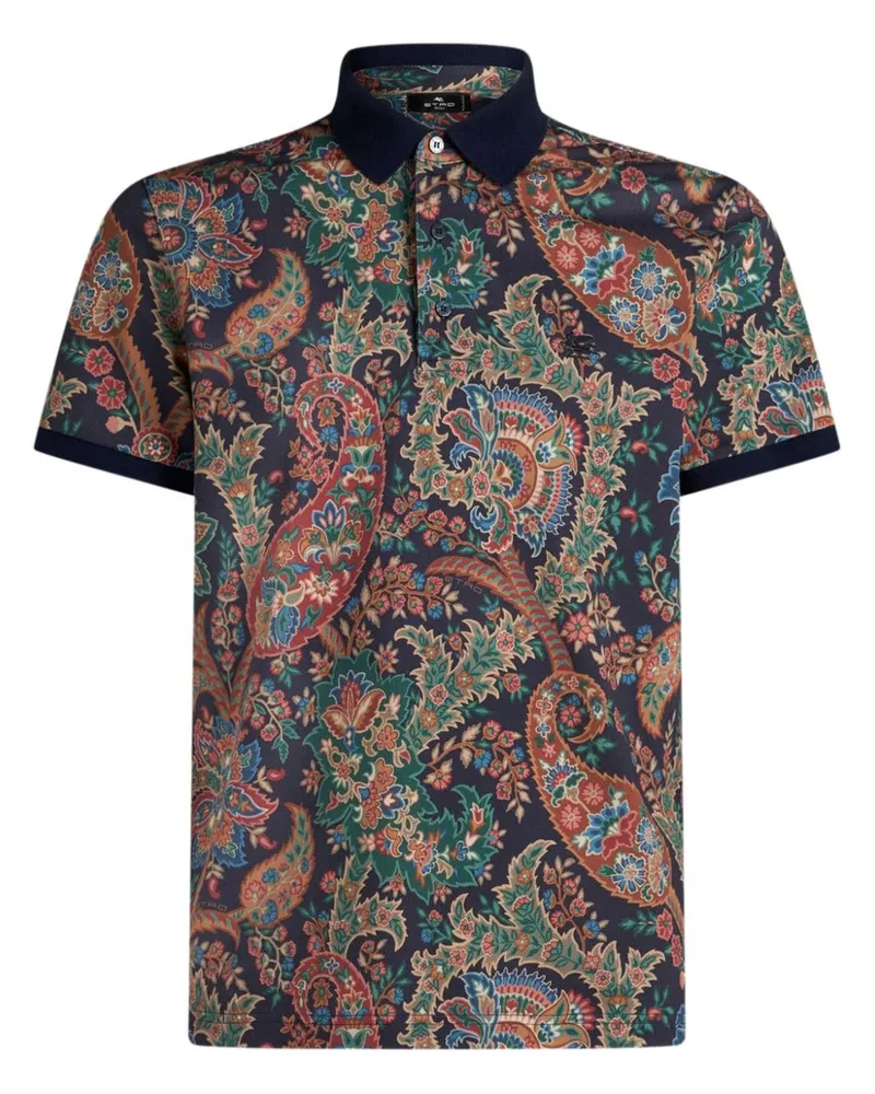 Etro Poloshirt mit Paisley-Print - Blau Blau