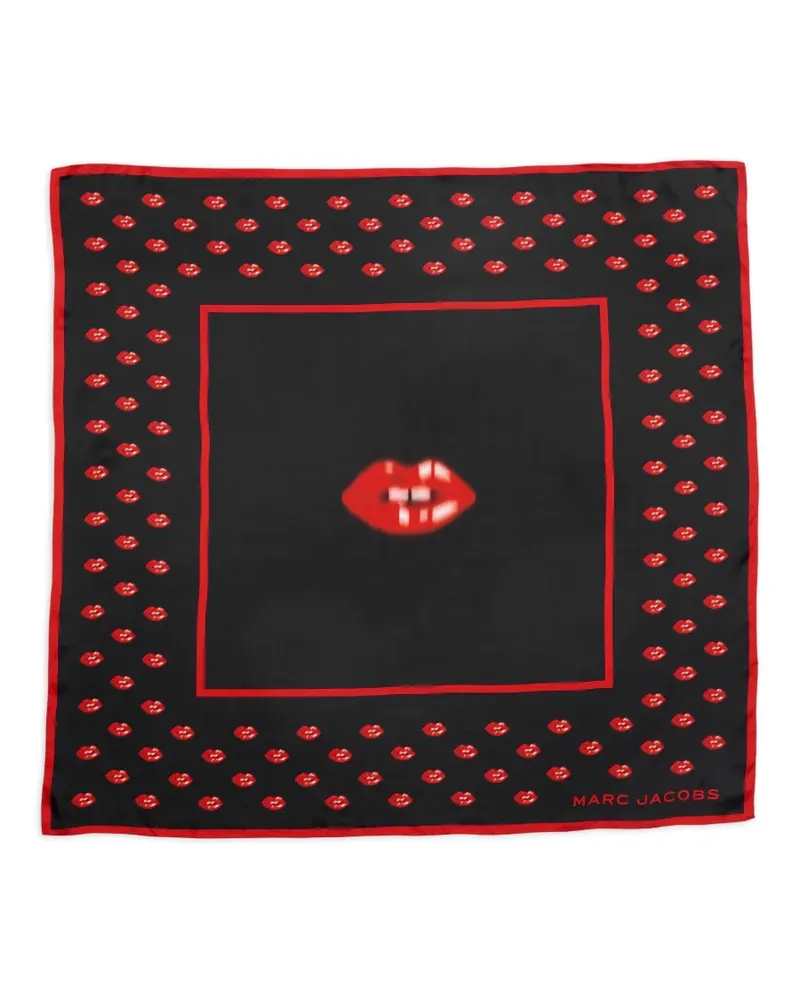 Marc Jacobs Schal mit Lippenprint - Schwarz Schwarz