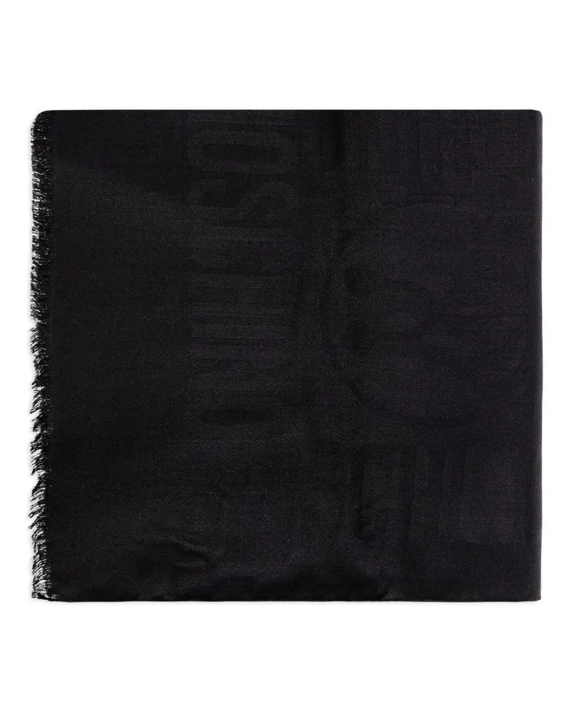 Moschino Jacquard-Schal mit Logo - Schwarz Schwarz