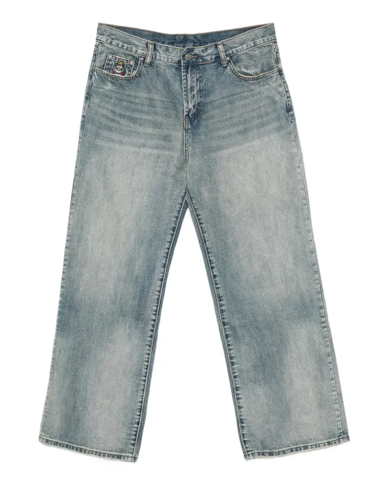 KidSuper Jeans mit Vogel-Patch - Blau Blau
