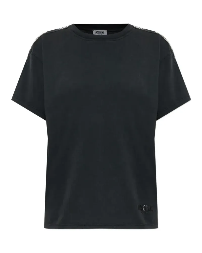 Moschino logo-tape T-shirt - Schwarz Schwarz