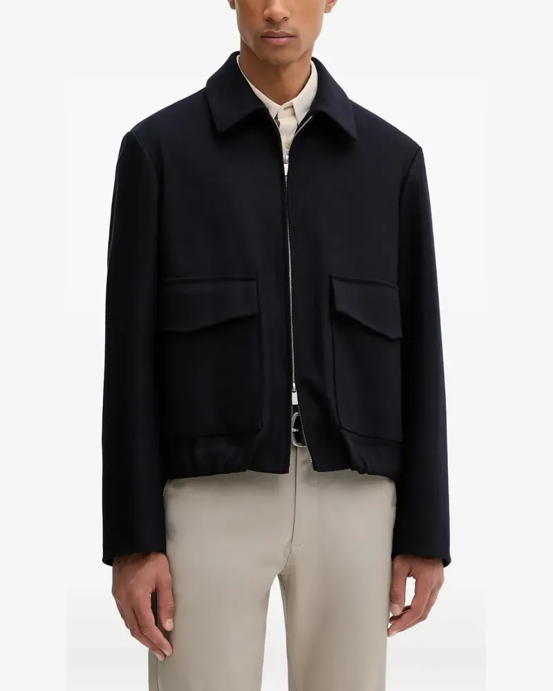 BARENA flap-pocket zip-up jacket - Blau Blau