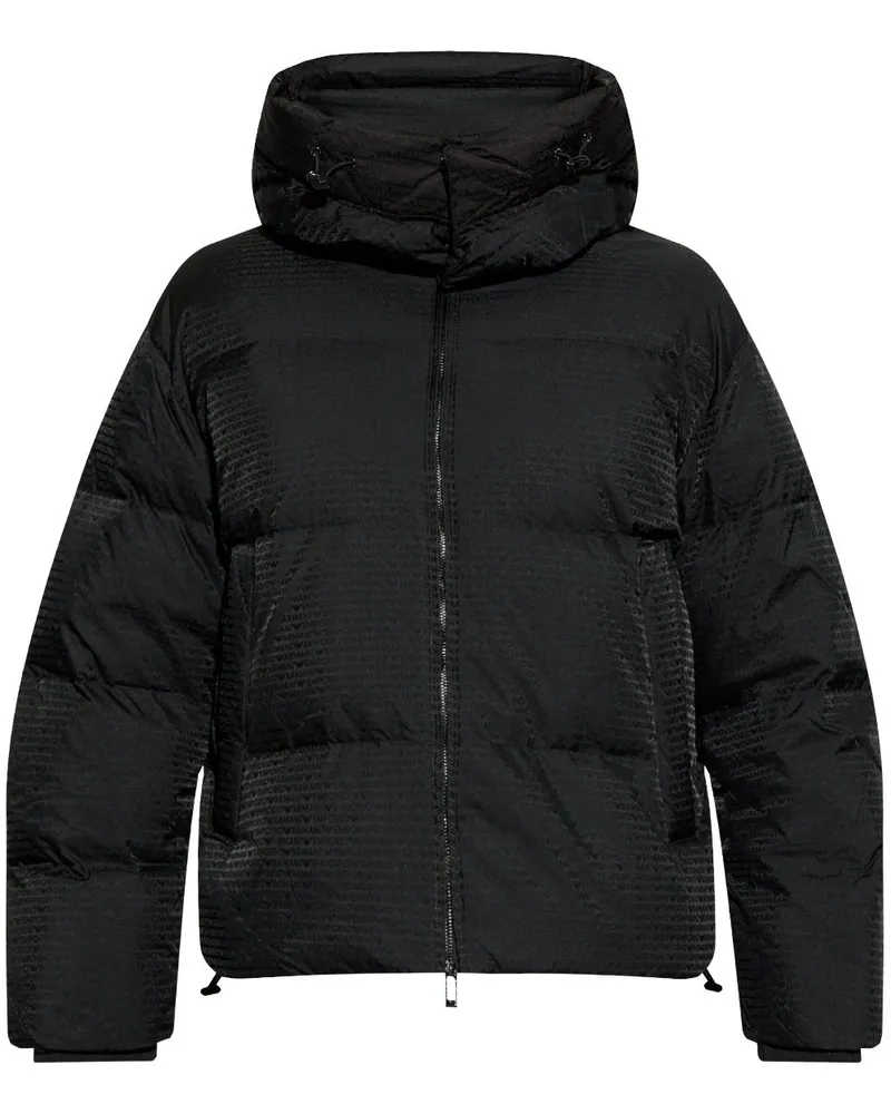 Emporio Armani Kapuzenjacke mit Logo-Buchstaben - Schwarz Schwarz