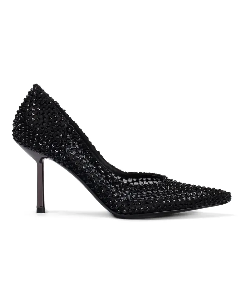 Le Silla Gilda Pumps mit Kristallverzierung 80mm - Schwarz Schwarz