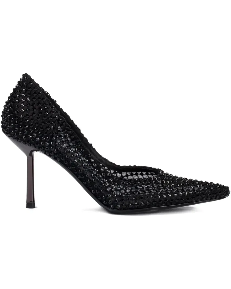 Le Silla Gilda Pumps mit Kristallverzierung 80mm - Schwarz Schwarz