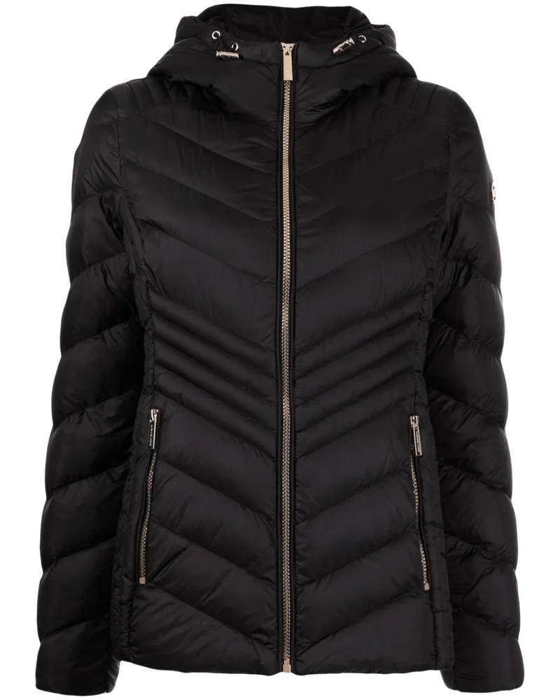 Michael Kors Gesteppte Kapuzenjacke - Schwarz Schwarz