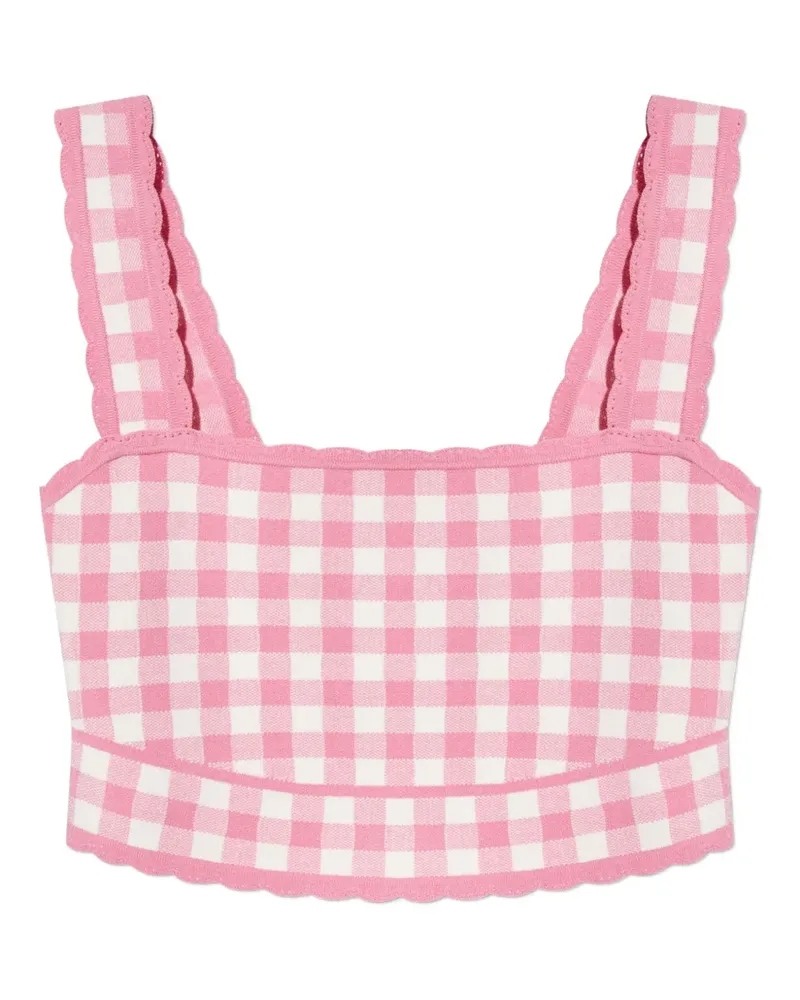 LoveShackFancy Oberteil mit Vichy-Karo - Rosa Rosa