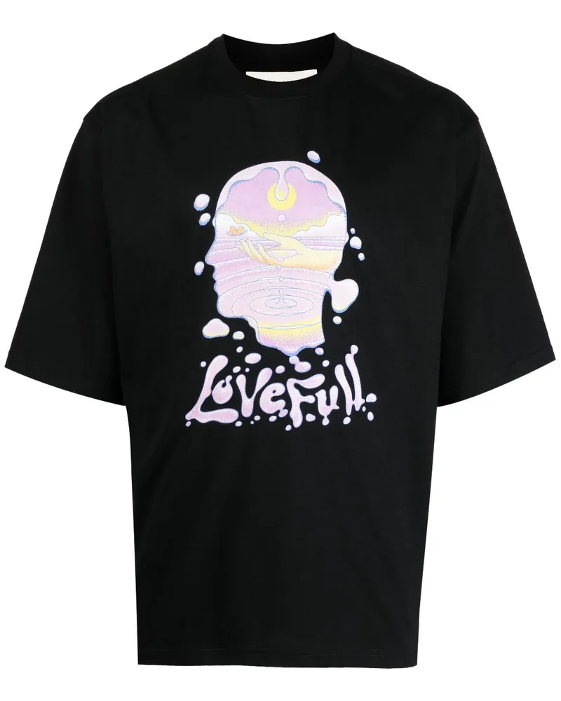 GmbH T-Shirt mit grafischem Print - Schwarz Schwarz
