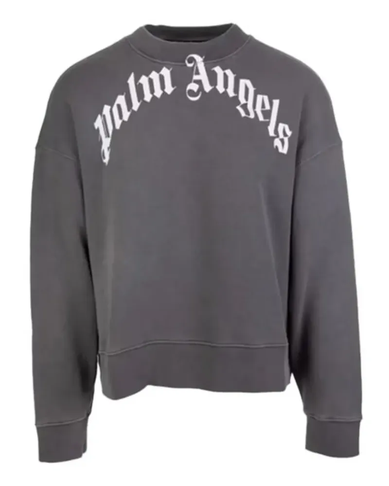 Palm Angels Sweatshirt mit abgerundetem Logo - Schwarz Schwarz