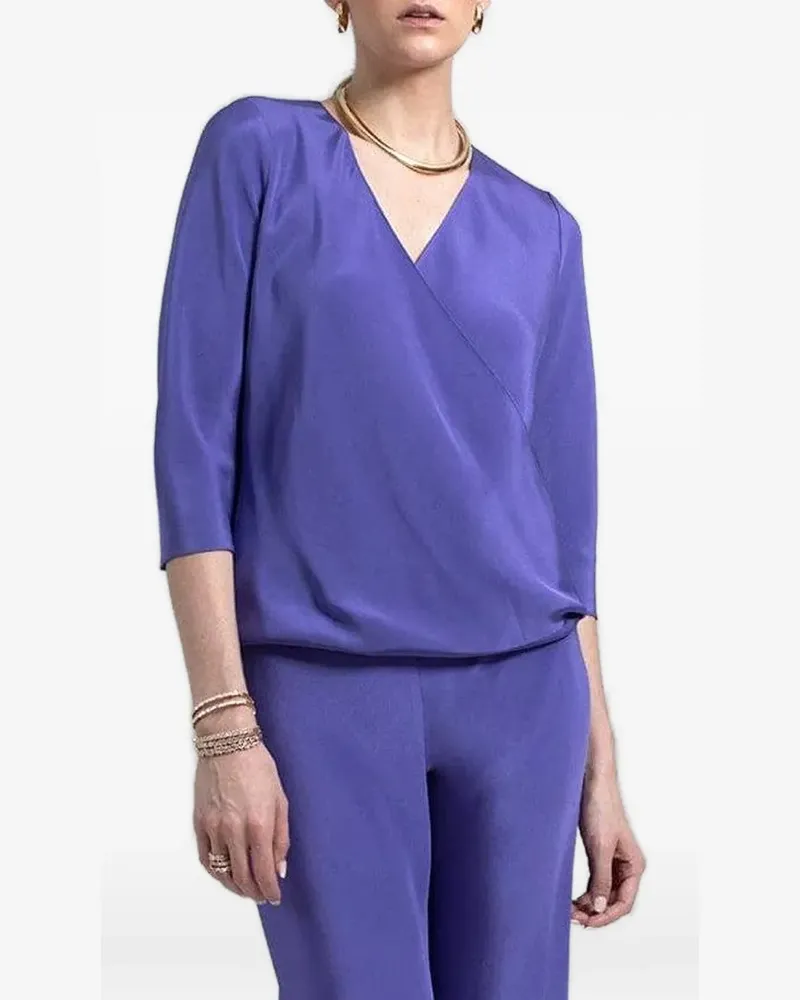 Peter Cohen Games Bluse im Wickeldesign - Violett Violett