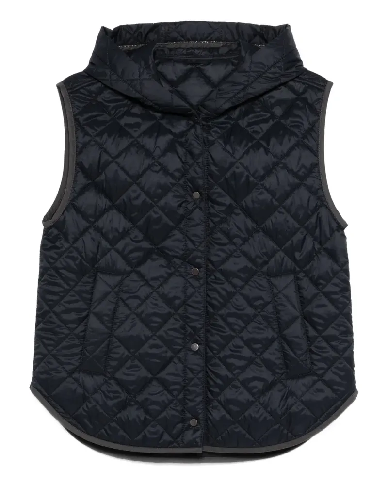 Brunello Cucinelli hooded quilted gilet - Schwarz Schwarz