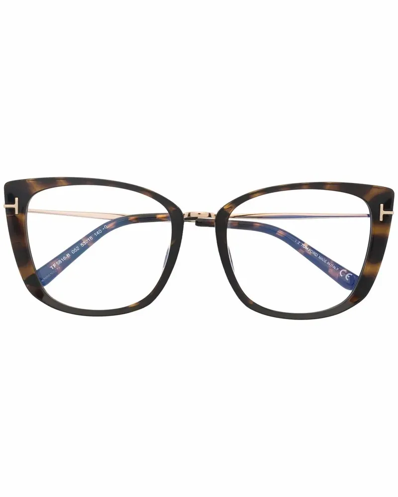 Tom Ford Cat-Eye-Brille in Schildpattoptik - Braun Braun