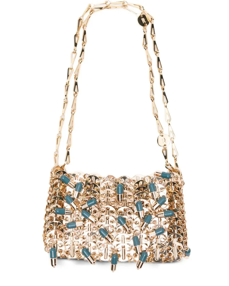 Paco Rabanne Chain Schultertasche mit Pillenanhänger - Gold Gold