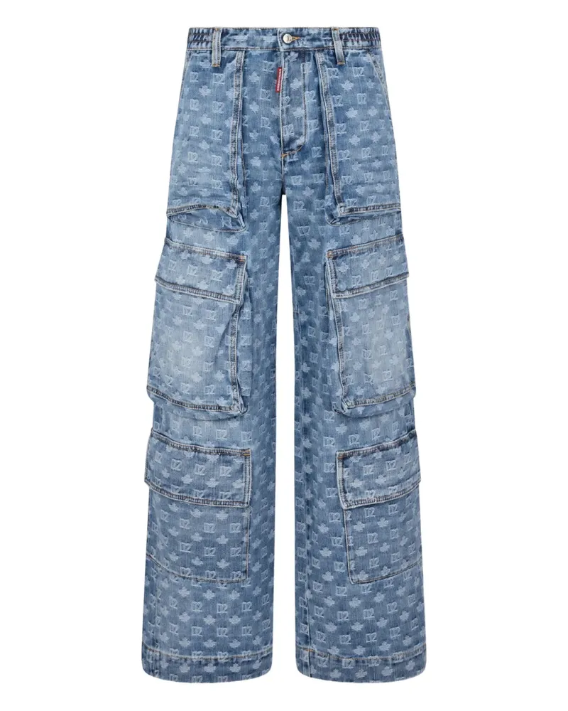 Dsquared2 Hose mit Logo-Print - Blau Blau