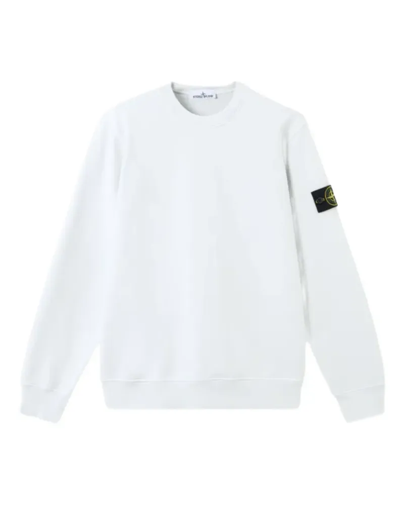 Stone Island logo-patch raglan-sleeve sweatshirt - Weiß Weiß