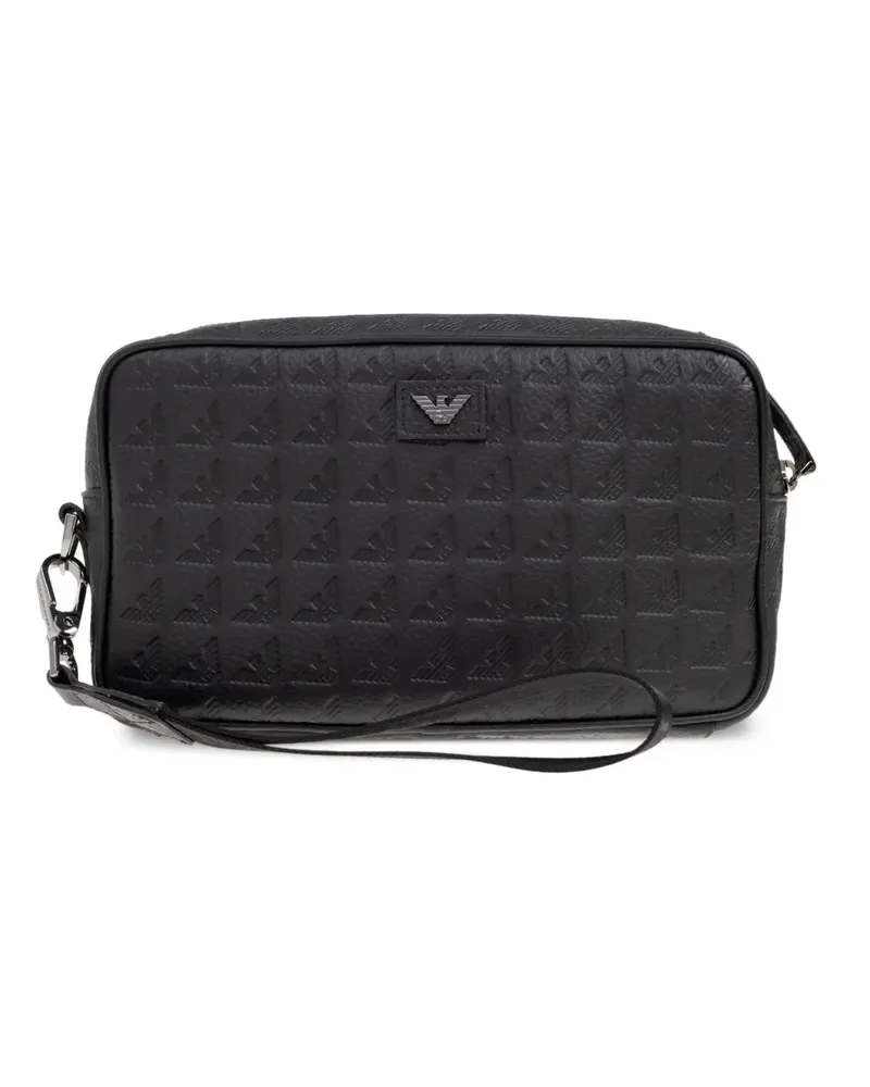 Emporio Armani Clutch mit Logo - Schwarz Schwarz