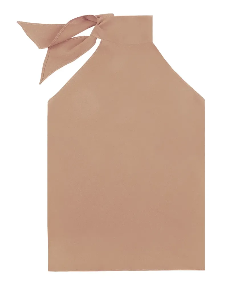 Glanshirt Top mit Neckholder - Nude Nude