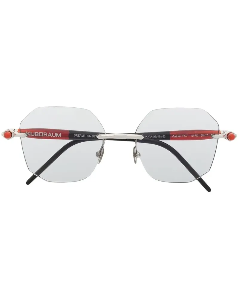 KUBORAUM Rahmenlose Brille mit eckigem Gestell - Silber Silber