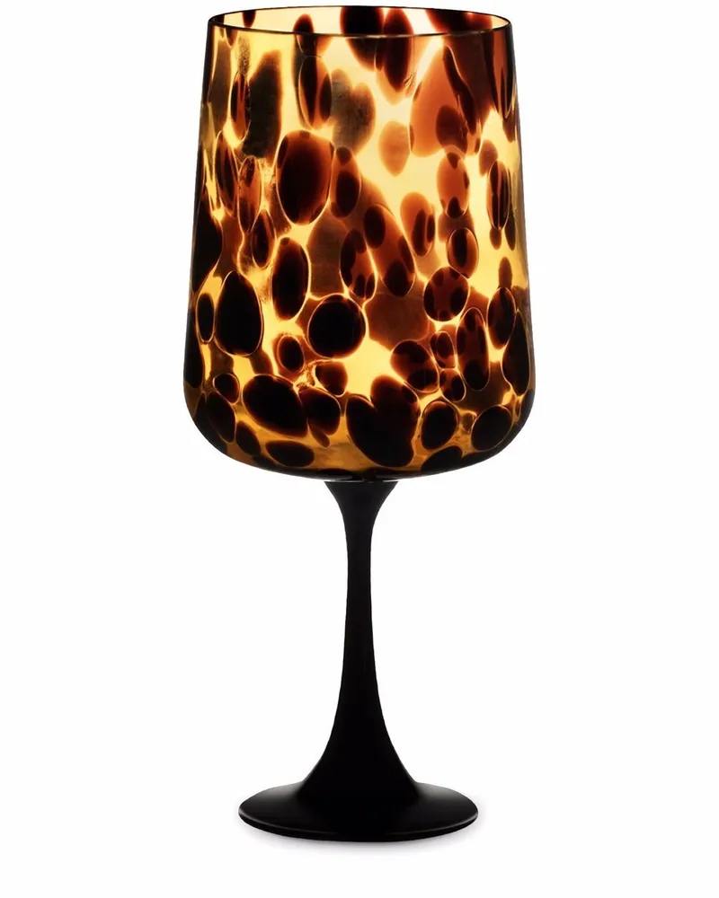 Dolce & Gabbana Weinglas mit Leoparden-Effekt - Gelb Gelb