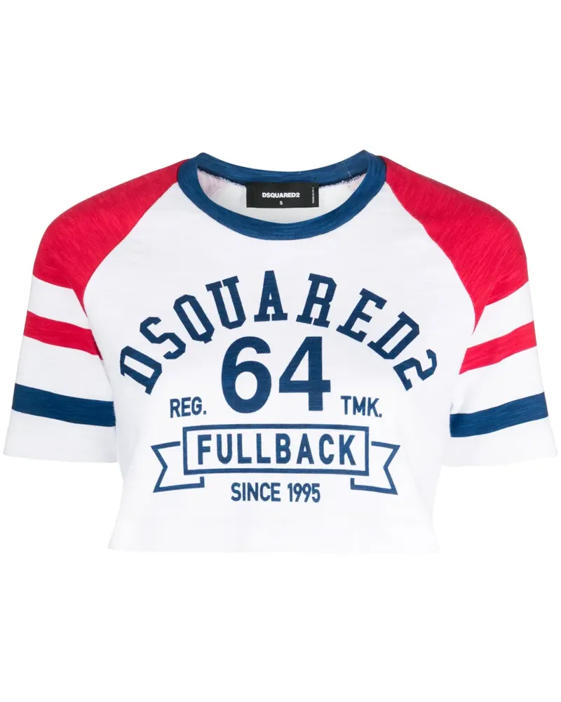 Dsquared2 Cropped-Top mit Logo-Print - Weiß Weiß