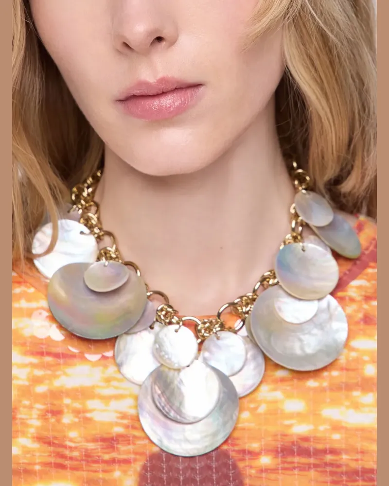 Paco Rabanne Halskette mit Muschelscheiben - Nude Nude