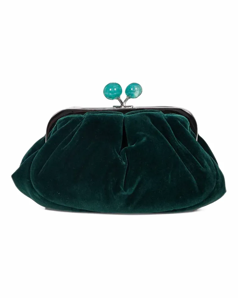 Max Mara Pasticcino velvet-effect clutch bag - Grün Grün