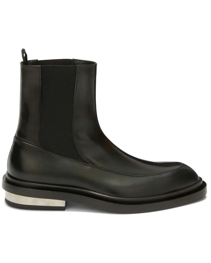 Jil Sander Knöchelhohe Lederstiefel - Schwarz Schwarz