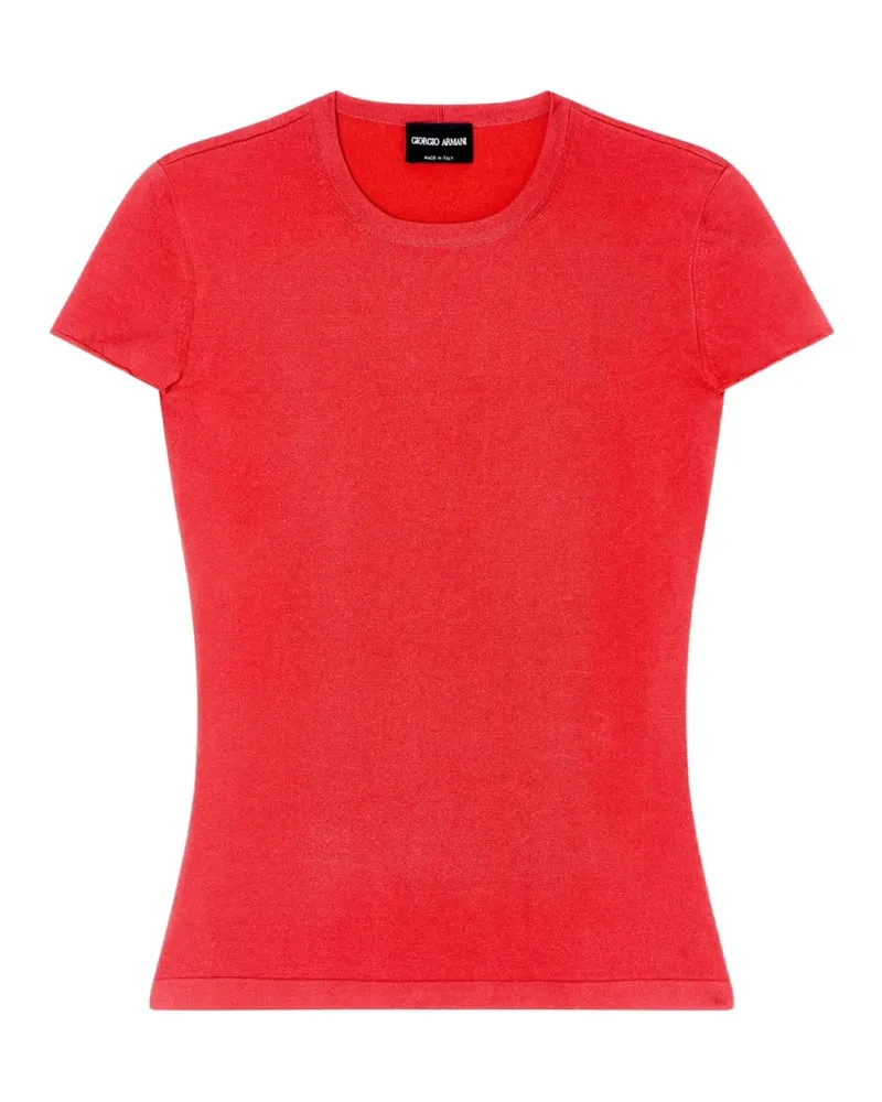 Giorgio Armani Fein gestricktes Oberteil - Rot Rot