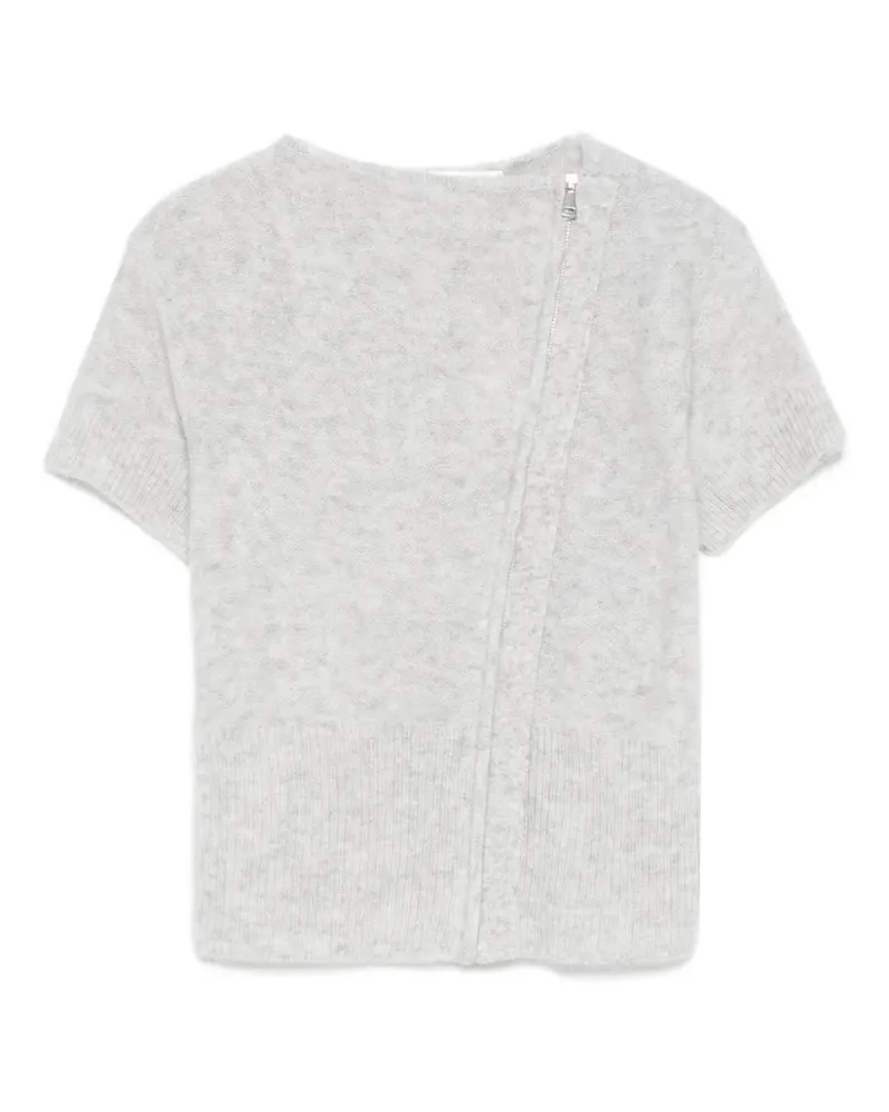Aya Muse Gestricktes T-Shirt mit Reißverschluss - Grau Grau