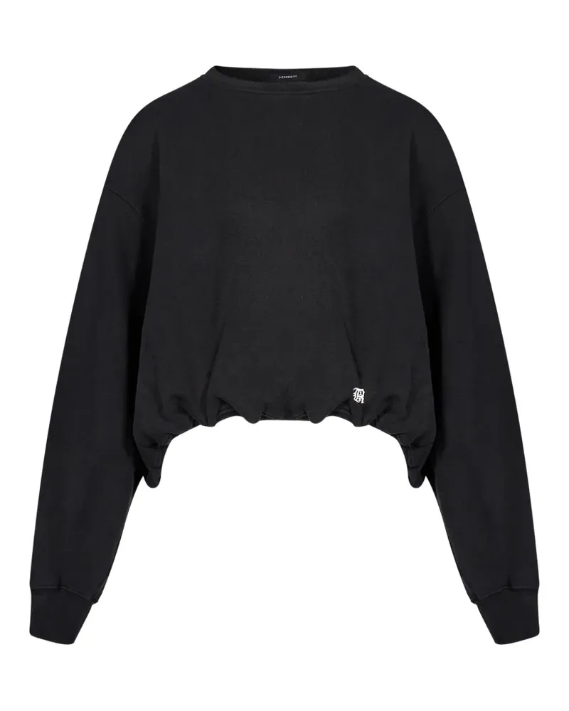 R13 New York 13 logo-print cropped sweatshirt - Schwarz Schwarz