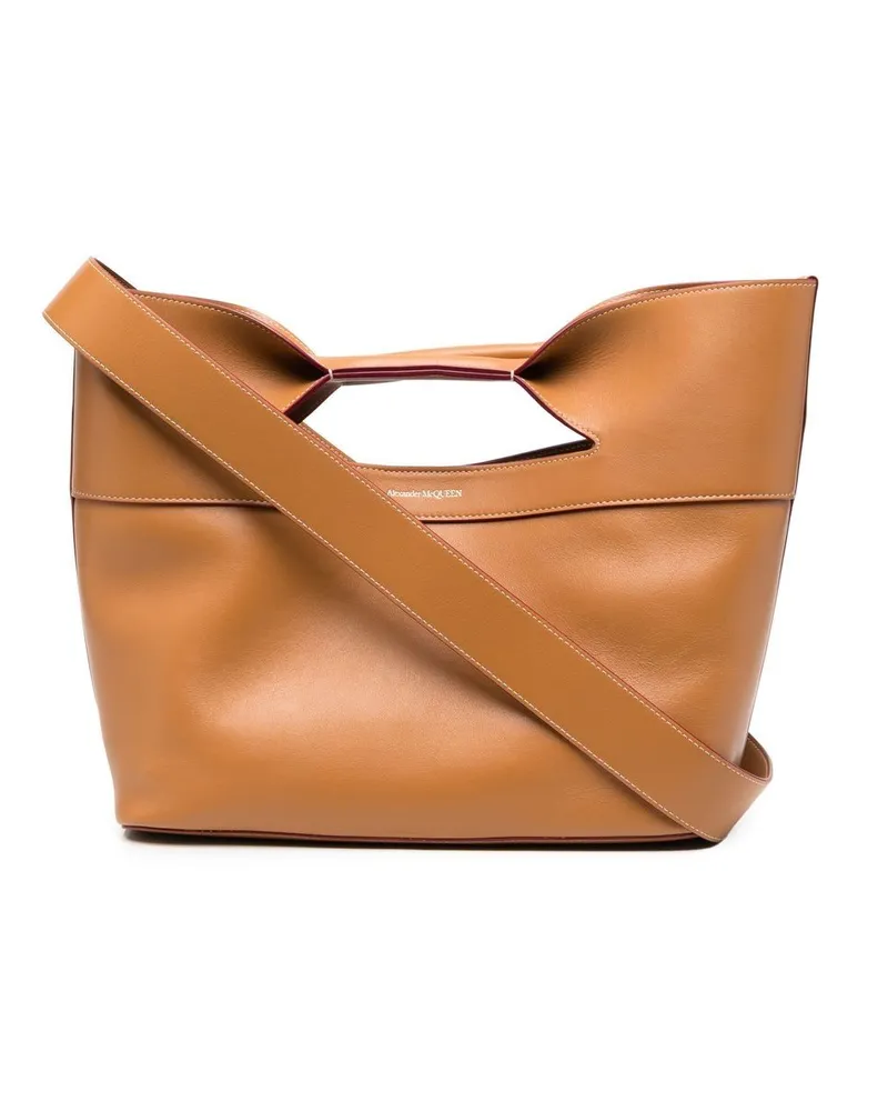 Alexander McQueen Handtasche mit Logo-Print - Braun Braun