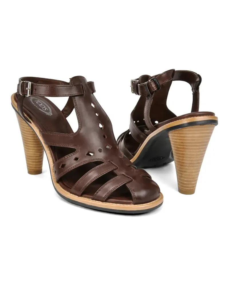 TOD'S 100m leather heeled sandals - Braun Braun